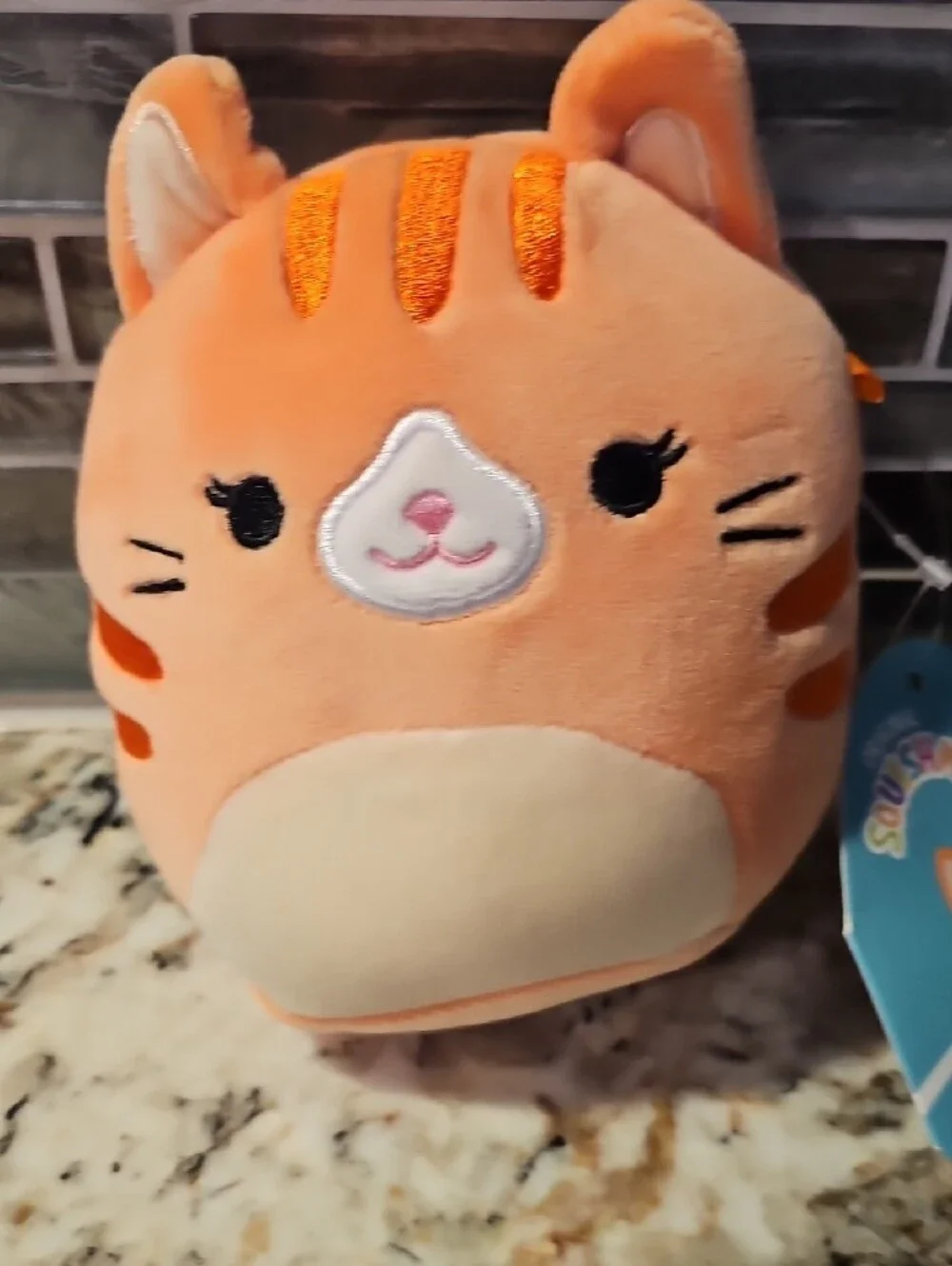 Squishmallows Orange and White Gigi Plush Tag
